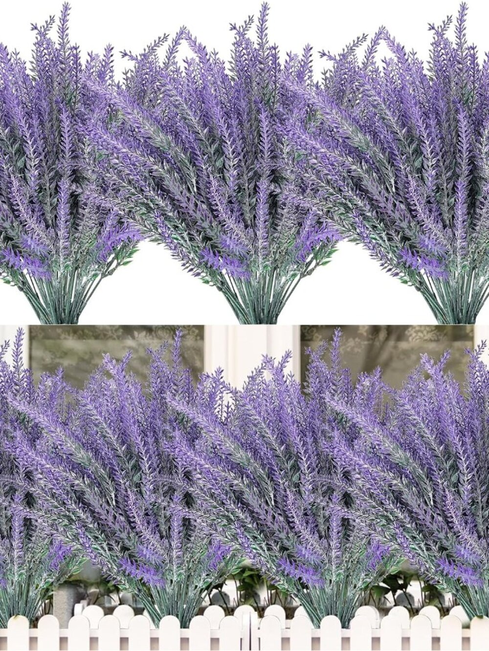 10 Bundles Artificial Lavender Flowers for Outdoors Summer Decor